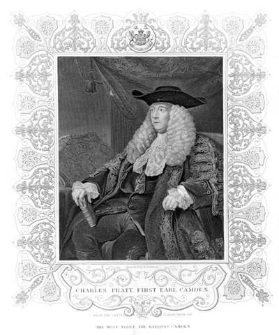 Portret van Charles Pratt, 1e Graaf Camden, gegraveerd door H. Robinson door English School