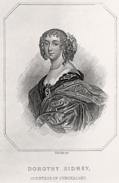 Portret van Dorothy Sidney, Gravin van Sunderland, 1835 door English School