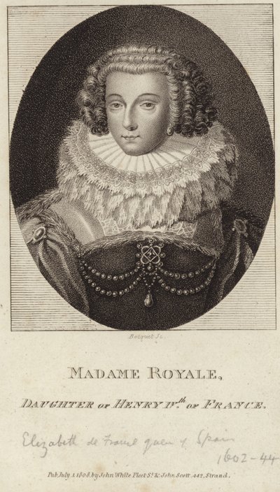 Portret van Elisabeth van Frankrijk door English School