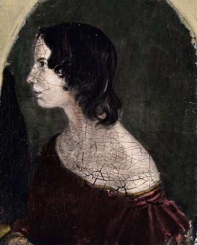 Portret van Emily Jane Bronte, Britse dichteres en schrijfster (1818-1848) National Portrait Gallery door English School