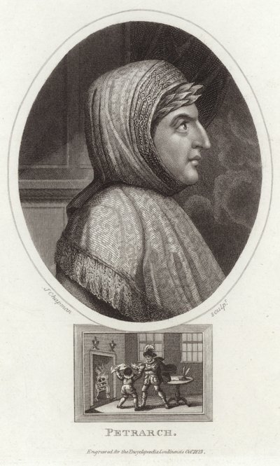 Portret van Francesco Petrarca door English School