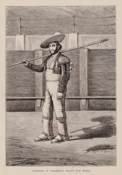 Portret van Frascuelo, klaar om te werken (gravure) door English School