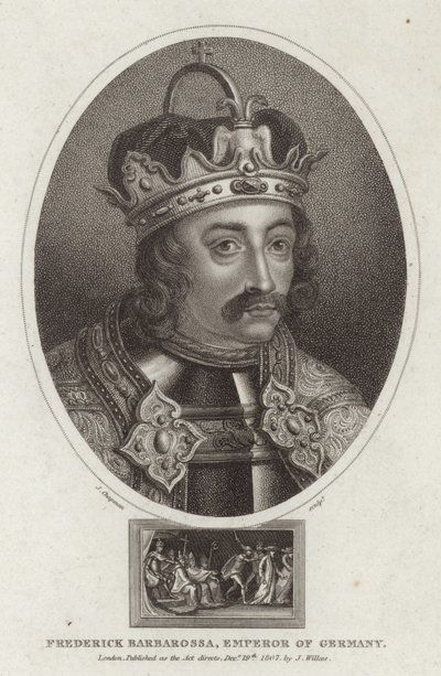 Portret van Frederik Barbarossa door English School