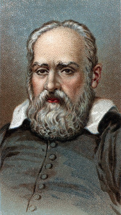 Portret van Galileo Galilei - Uit de serie Leaders of Men. door English School