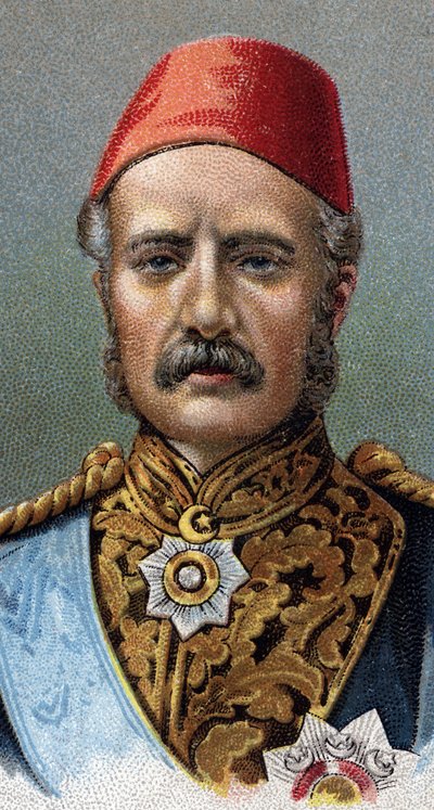 Portret van generaal Charles Gordon, Britse soldaat - Uit de serie Leaders of Men. door English School
