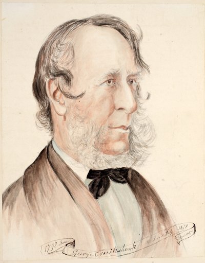 Portret van George Cruikshank door English School