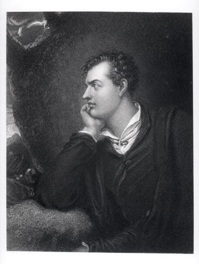 Portret van George Gordon, 6e Lord Byron van Rochdale (1788-1824) door English School