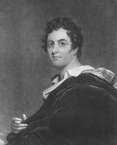 Portret van George Gordon, 6e Lord Byron van Rochdale (1788-1824) door English School