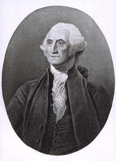 Portret van George Washington door English School