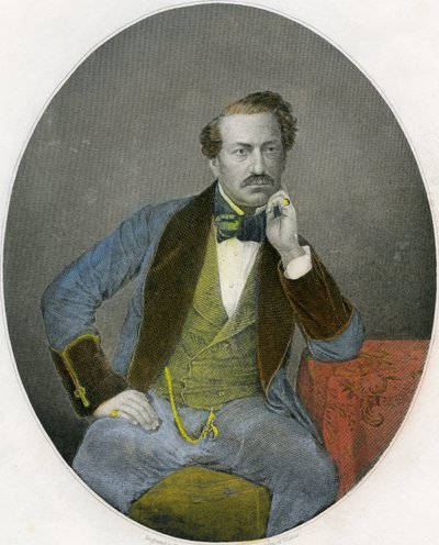 Portret van Gustavus Vaughan Brooke, ca. 1860 (litho) door English School