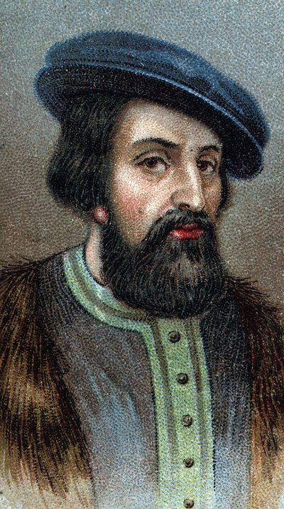 Portret van Hernando (Hernan) Cortes (1485-1547) Engelse veroveraar - Uit de serie 