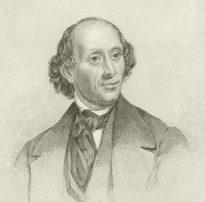 Portret van Hans Christian Andersen door English School