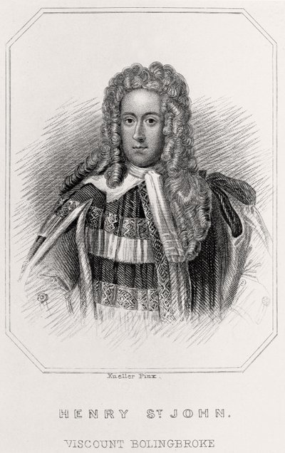 Portret van Henry St. John, Burggraaf Bolingbroke door English School
