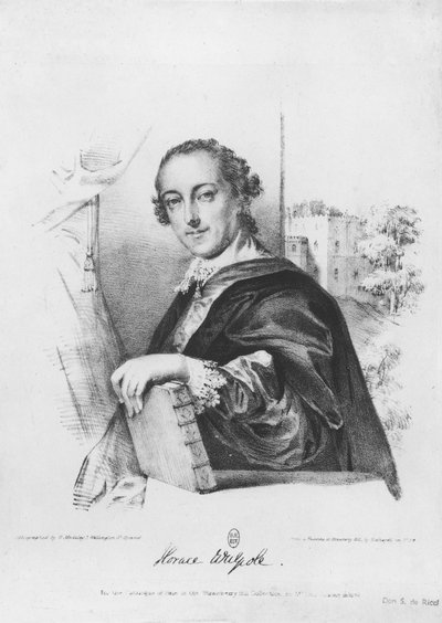 Portret van Horace Walpole, graaf van Orford, gegraveerd door G. Madeley door English School