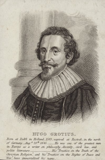Portret van Hugo Grotius door English School