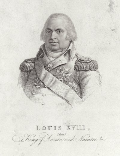 Portret van Koning Lodewijk XVIII door English School