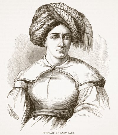 Portret van Lady Sale, illustratie uit Cassells Geïllustreerde Geschiedenis van Engeland door English School