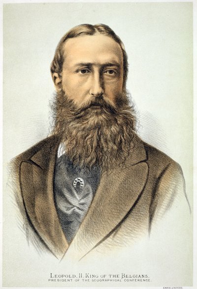 Portret van Leopold II (1835-1909), Koning van België (1865-1909) door English School