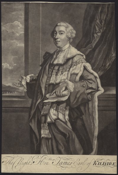 Portret van Luitenant-Generaal James FitzGerald door English School