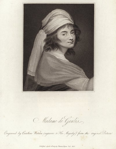Portret van Madame de Genlis door English School