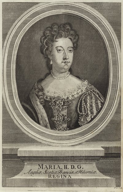Portret van Mary II van Engeland door English School