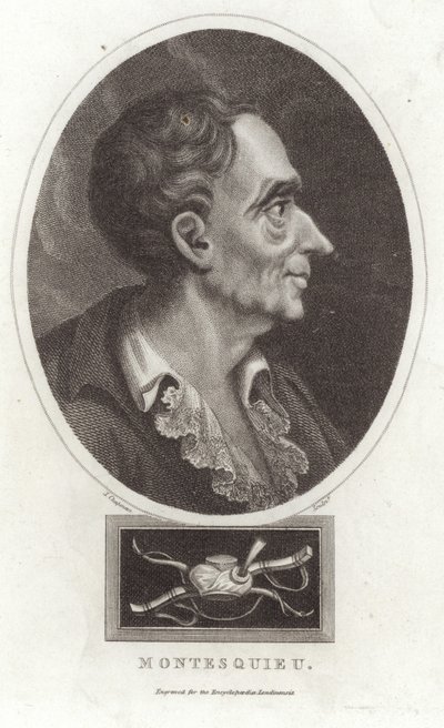 Portret van Montesquieu door English School