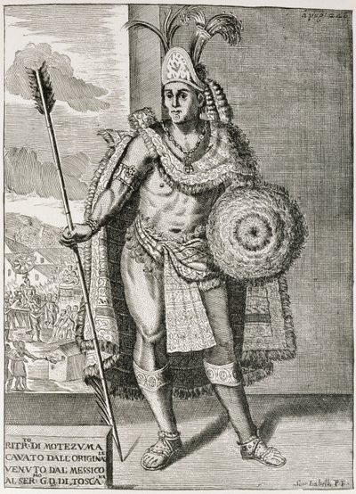 Portret van Montezuma II (1466-1520) uit 