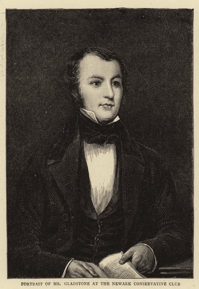 Portret van de heer Gladstone in de Newark Conservative Club door English School