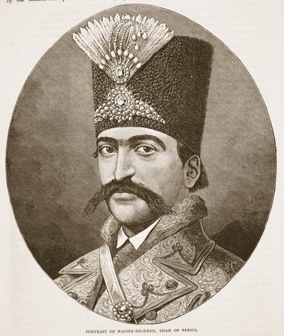 Portret van Nasser-ed-Deen, Shah van Perzië, illustratie uit Cassells Geïllustreerde Geschiedenis van Engeland door English School