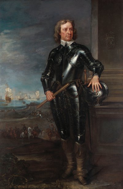 Portret van Oliver Cromwell door English School