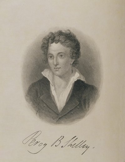 Portret van Percy Bysshe Shelley (1792-1822) door English School
