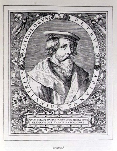 Portret van Petrus Apianus (1501-52) uit The Narrative and Critical History of America, bewerkt door Justin Winsor, Londen, 1886 door English School