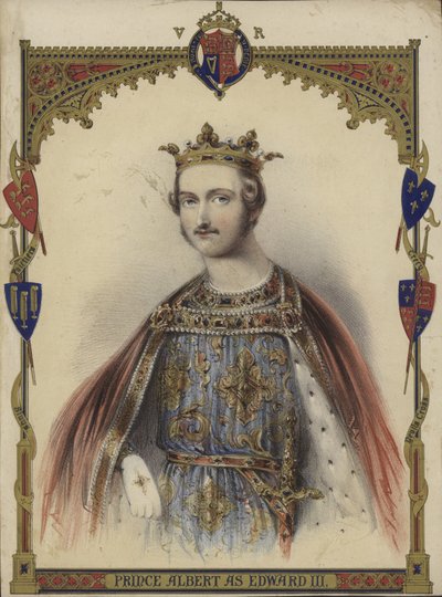 Portret van Prins Albert als Koning Edward III door English School