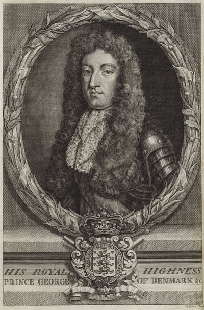 Portret van Prins George van Denemarken door English School