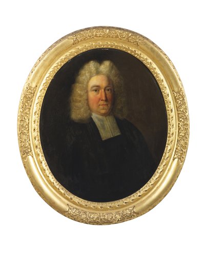 Portret van dominee Joseph Cookson, begin 18e eeuw door English School