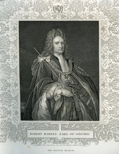 Portret van Robert Harley, eerste Graaf van Oxford door English School