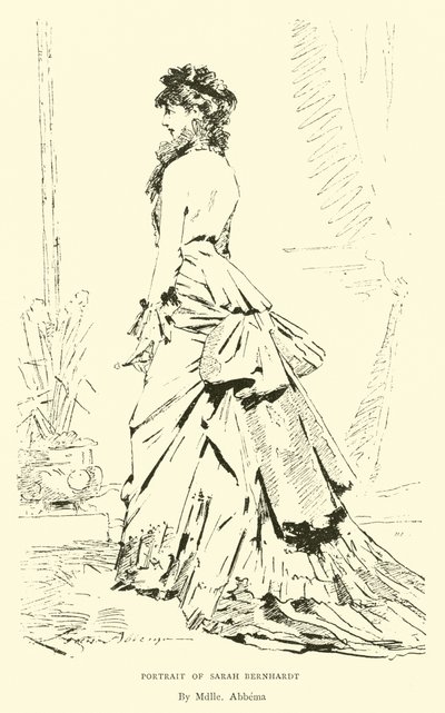 Portret van Sarah Bernhardt door English School