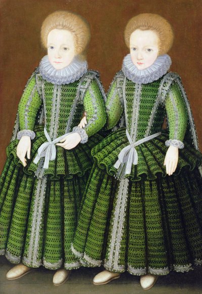 Portret van Sarah en Elizabeth Poulett van Hinton St. George, Somerset, c.1600 door English School