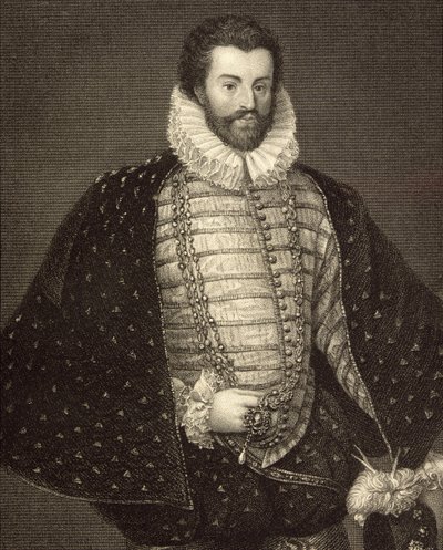 Portret van Sir Christopher Hatton (1540-91) uit 