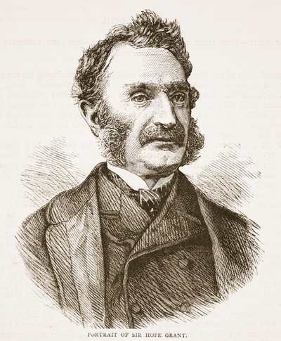 Portret van Sir Hope Grant, illustratie uit Cassells Geïllustreerde Geschiedenis van Engeland door English School