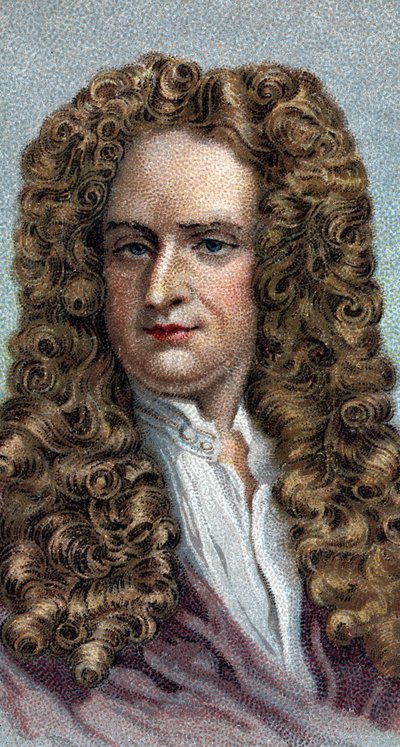 Portret van Sir Isaac Newton 1642-1727, Engelse natuurkundige en wiskundige - Uit de serie 