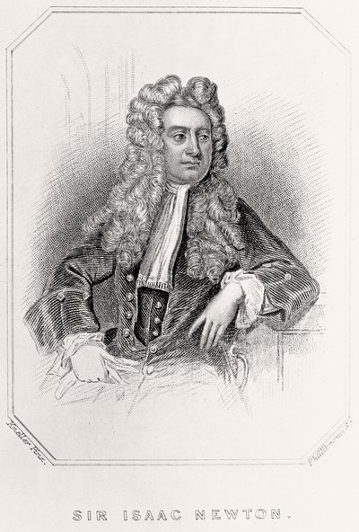 Portret van Sir Isaac Newton door English School