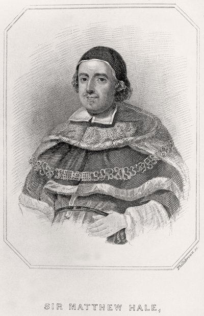 Portret van Sir Mathew Hale, 1835 door English School