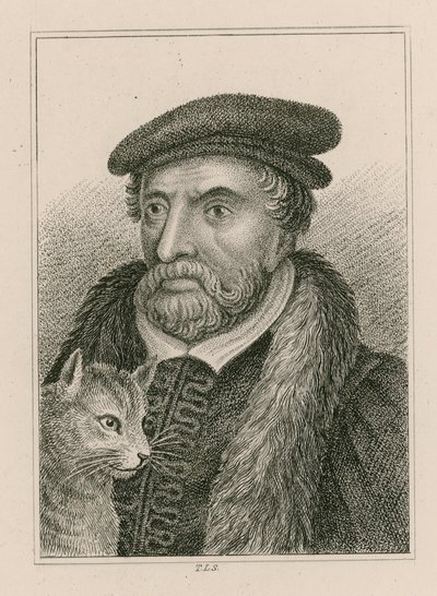 Portret van Sir Richard Whittington en kat, ook bekend als Dick Whittington, burgemeester van Londen door English School