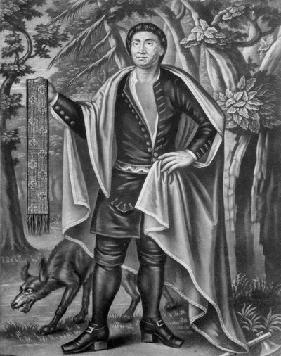 Portret van Tee Yee Neen Ho Ga Row, Keizer van de Zes Naties door English School