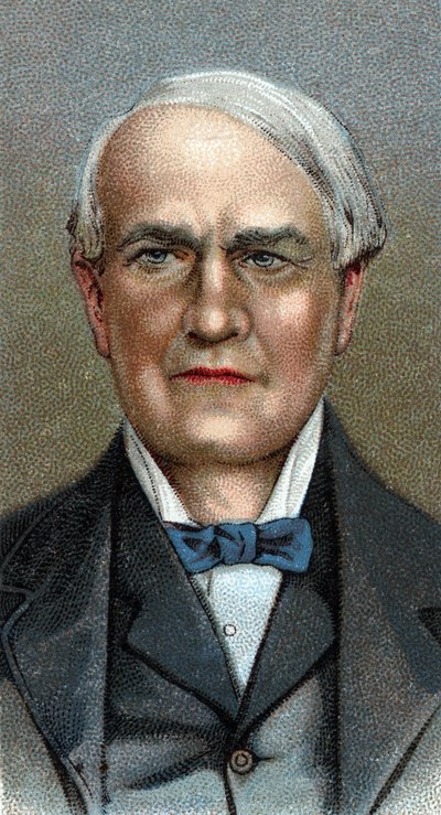 Portret van Thomas Alva Edison - Amerikaanse uitvinder - Uit de serie 