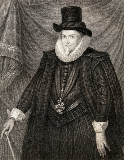 Portret van Thomas Cecil, 1e Graaf van Exeter, uit Lodges British Portraits door English School