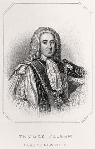 Portret van Thomas Pelham, Hertog van Newcastle, 1835 door English School