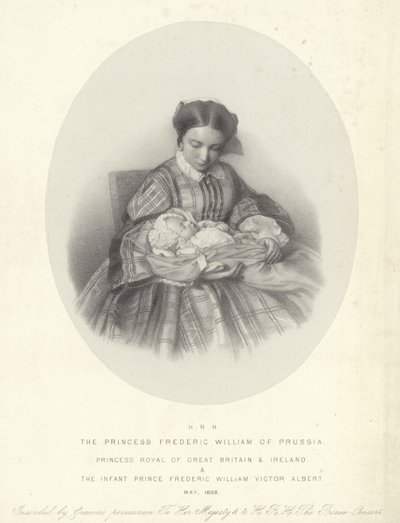 Portret van Victoria, Prinses Royal, met haar zoon, Frederick William Victor Albert door English School