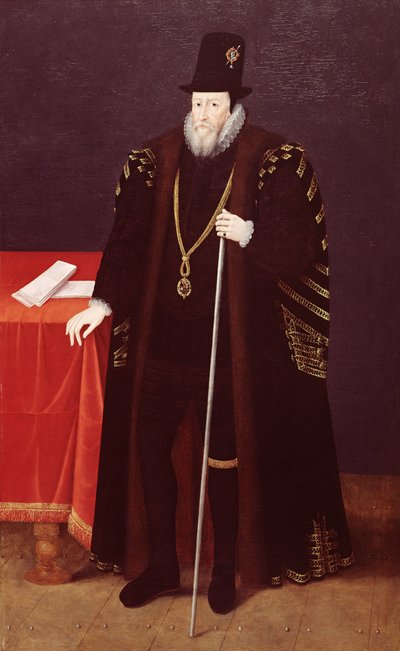 Portret van William Cecil, 1e Baron Burghley (1520-98) Lord High Treasurer door English School